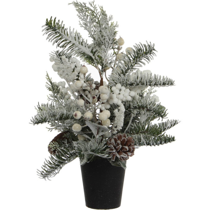 Букет Глазго c ягодами HOUSE OF SEASONS 45см белый в пластиковом горшочке 83050